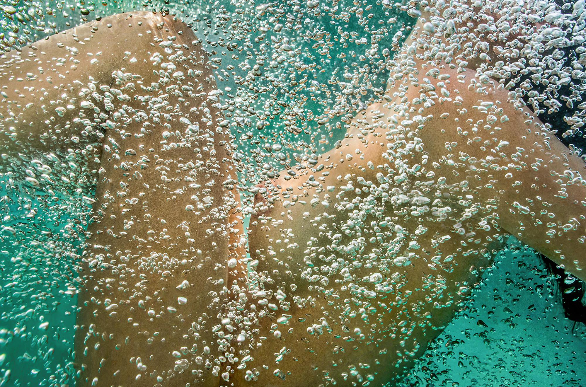 Alex Sher Figurative Photograph - Champagne - underwater nude photograph - archival pigment 35" x 53"