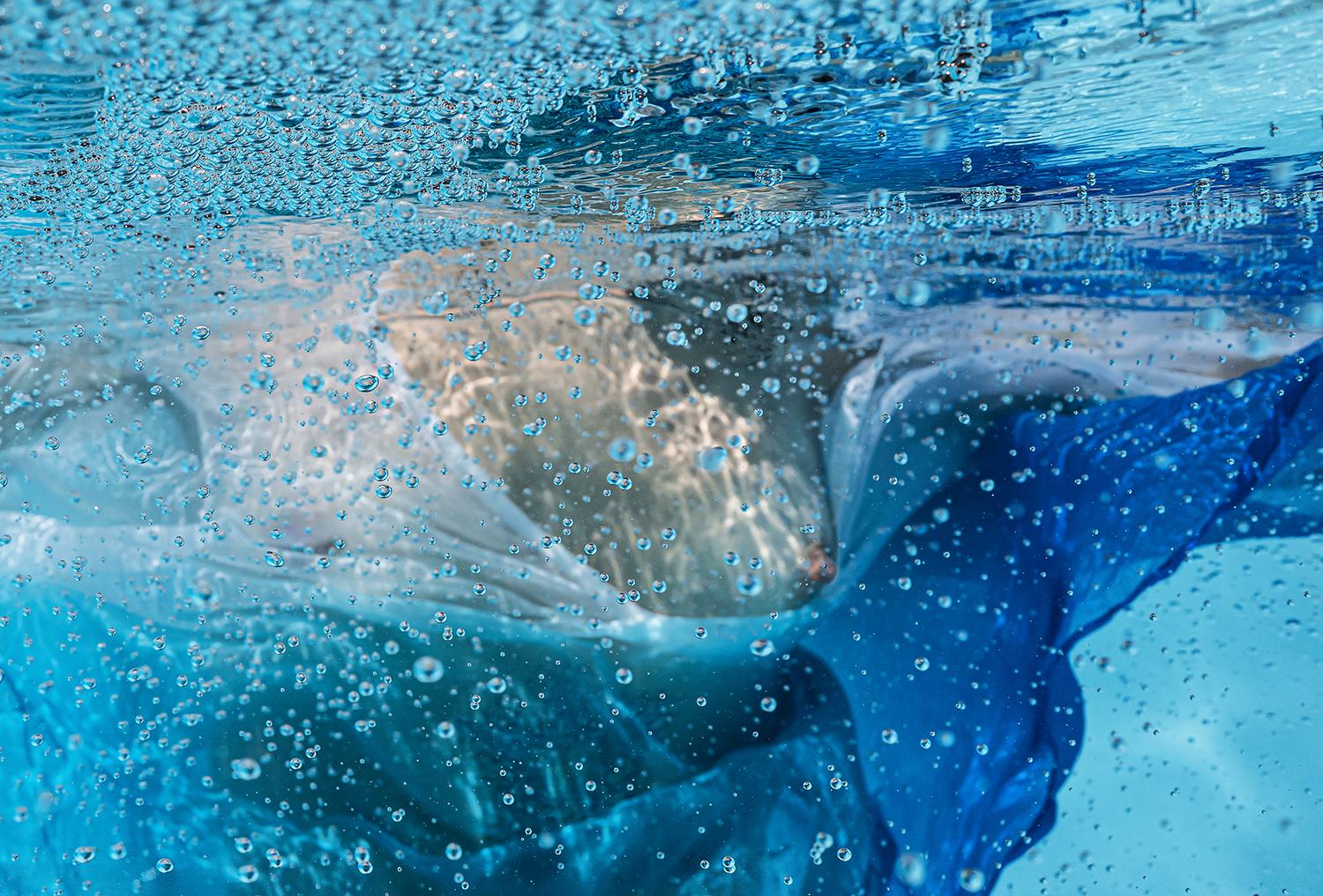 Chilled Champagne - underwater nude photograph - print on paper 16” x 23.5”