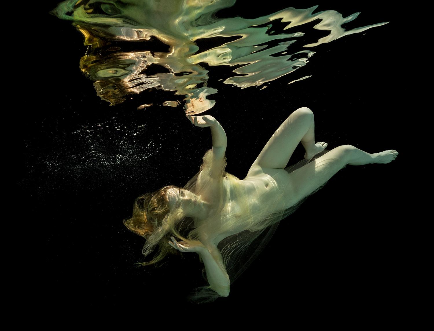 Alex Sher Nude Photograph - Danae and Zeus - underwater nude photograph - print on paper 17.5x22"