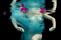 Dancing Flowers - underwater nude photograph - archival pigment 35" x 26"
