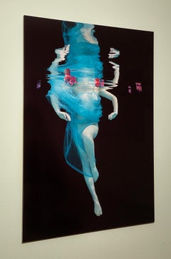 Dancing Flowers   - underwater nude photograph - print on aluminum 48" x 36"