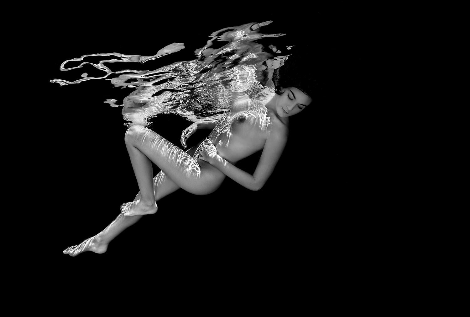 Dragon Dreams - underwater black & white nude photograph - archival paper 16x23"