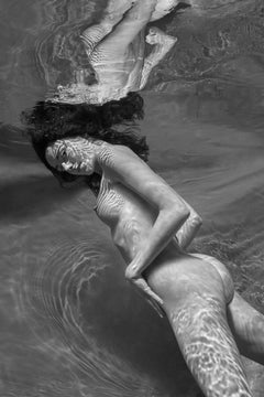 Eyes and Stripes - underwater black&white nude photograph archival print 52"x35"