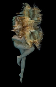 Golden Fish - underwater nude photograph - print on paper 24” x 18”