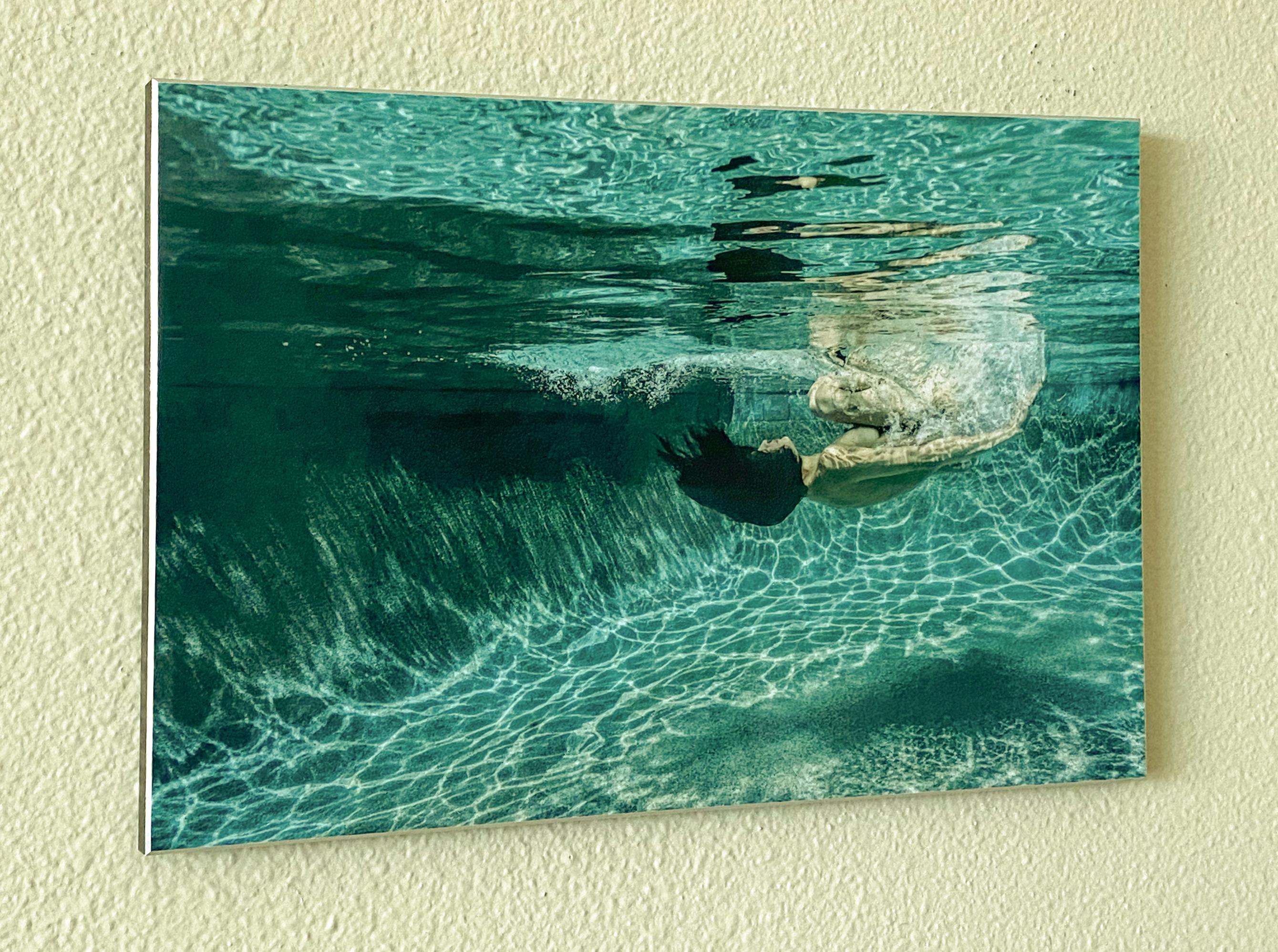 Green Roll I  - underwater nude photograph - print on aluminum - Contemporary Photograph by Alex Sher
