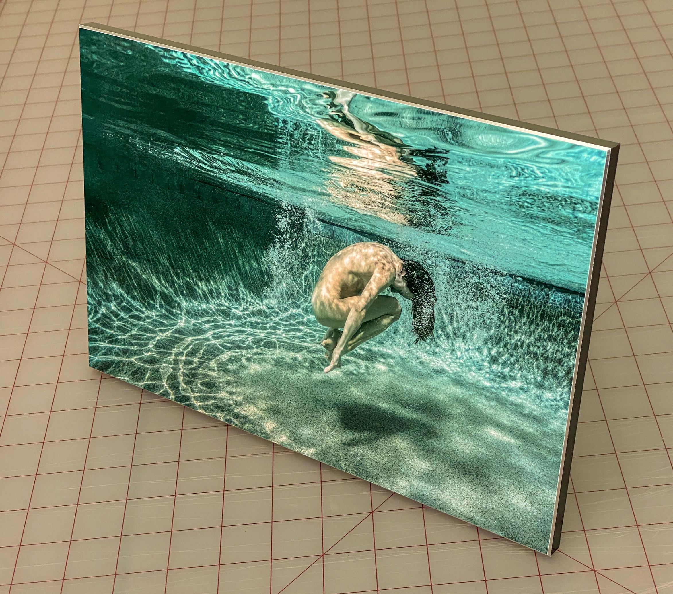 Green Roll (triptych)  - underwater nude photograph - print on aluminum 2