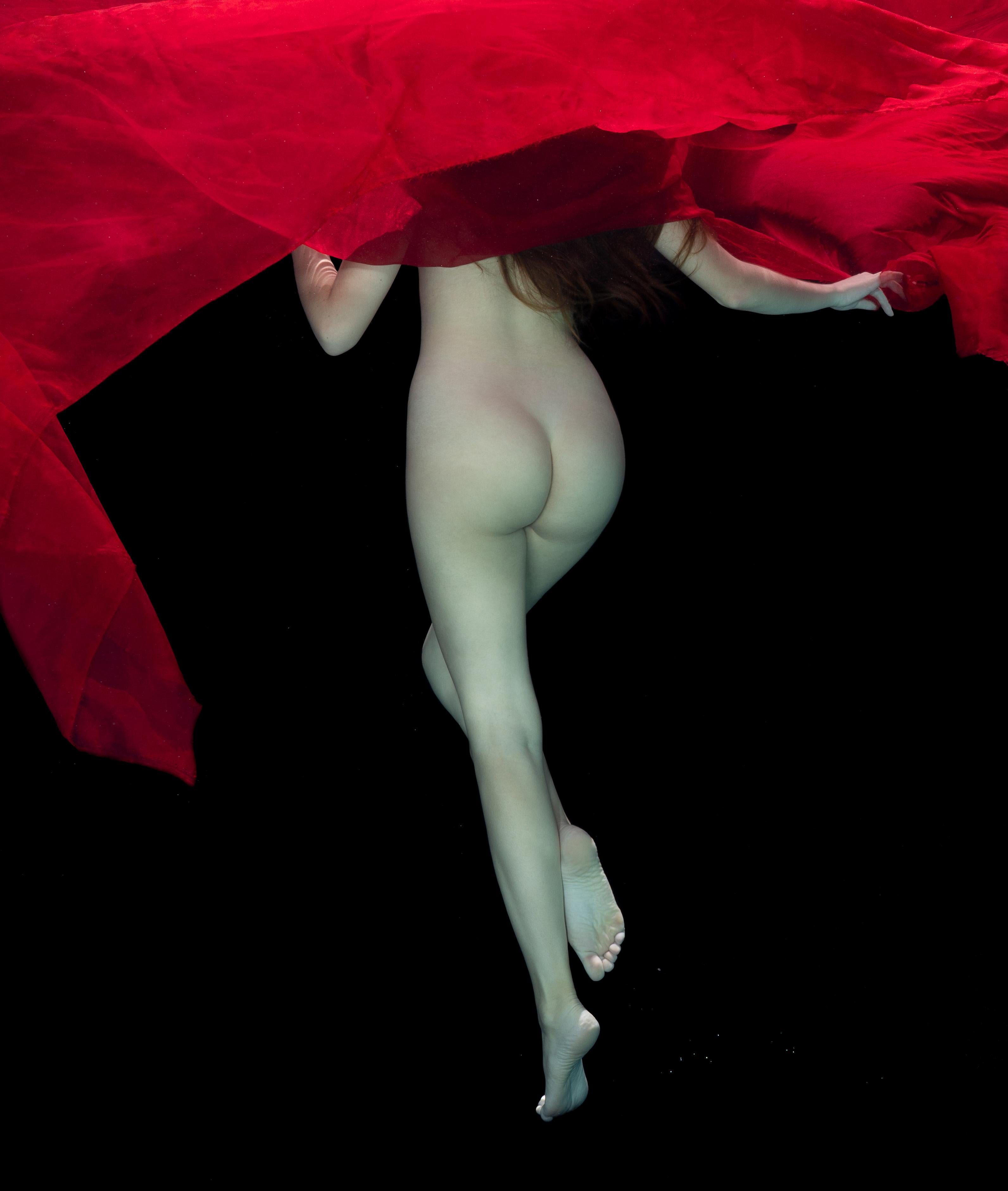 Hibiscus - underwater nude photograph - archival pigment print 35х53 - Photograph by Alex Sher