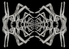 Kaléidoscope - photographie sous-marine de nu en noir et blanc - tirage d'archives 17x23.5"