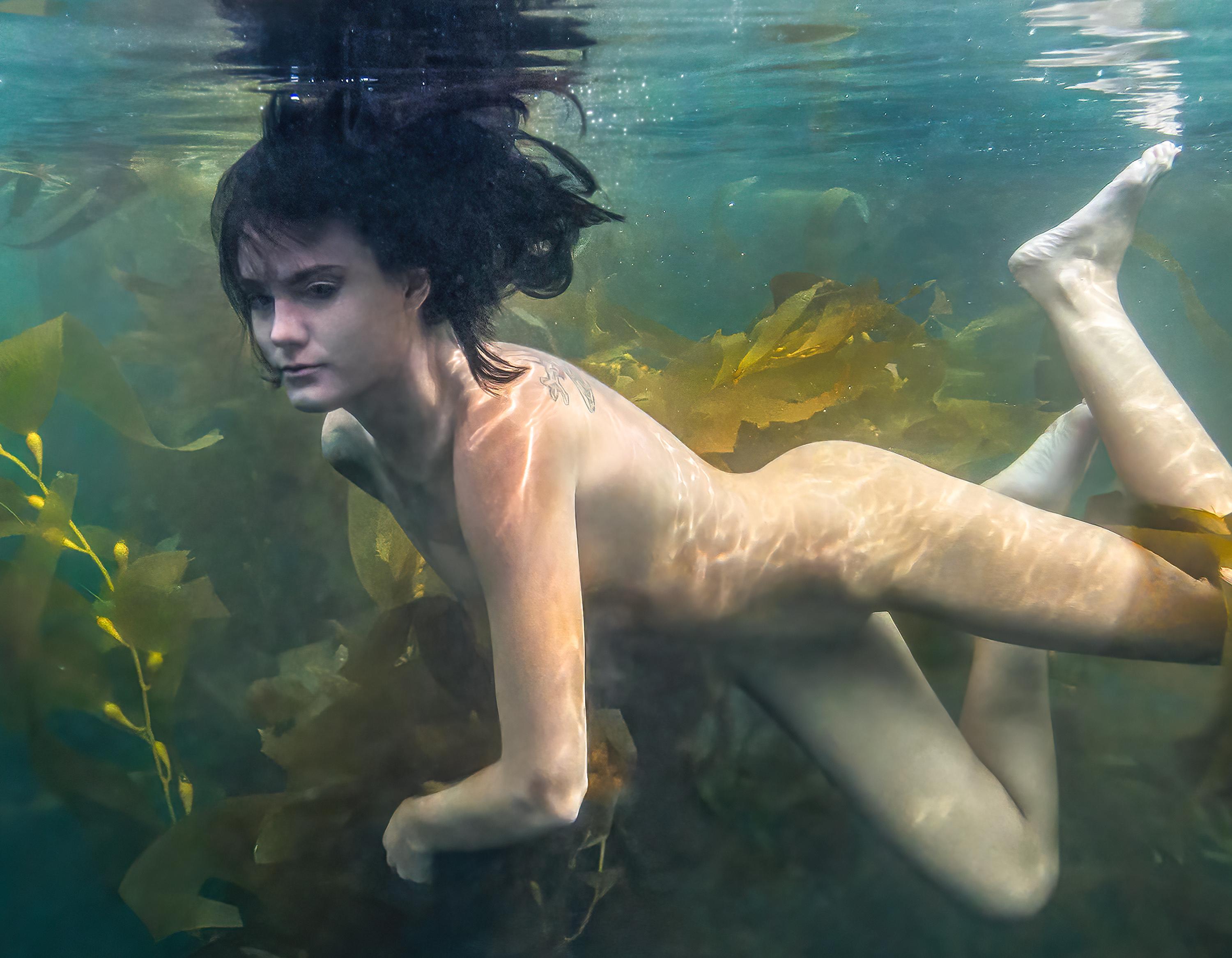 Kelp Mermaid - photographie de nu sous-marin - tirage pigmentaire d'archives 24x35