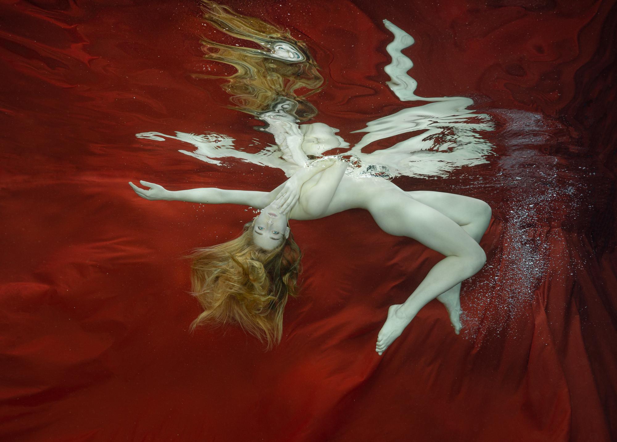 Alex Sher Figurative Photograph - Liquid Fire - underwater nude photograph - archival pigment print