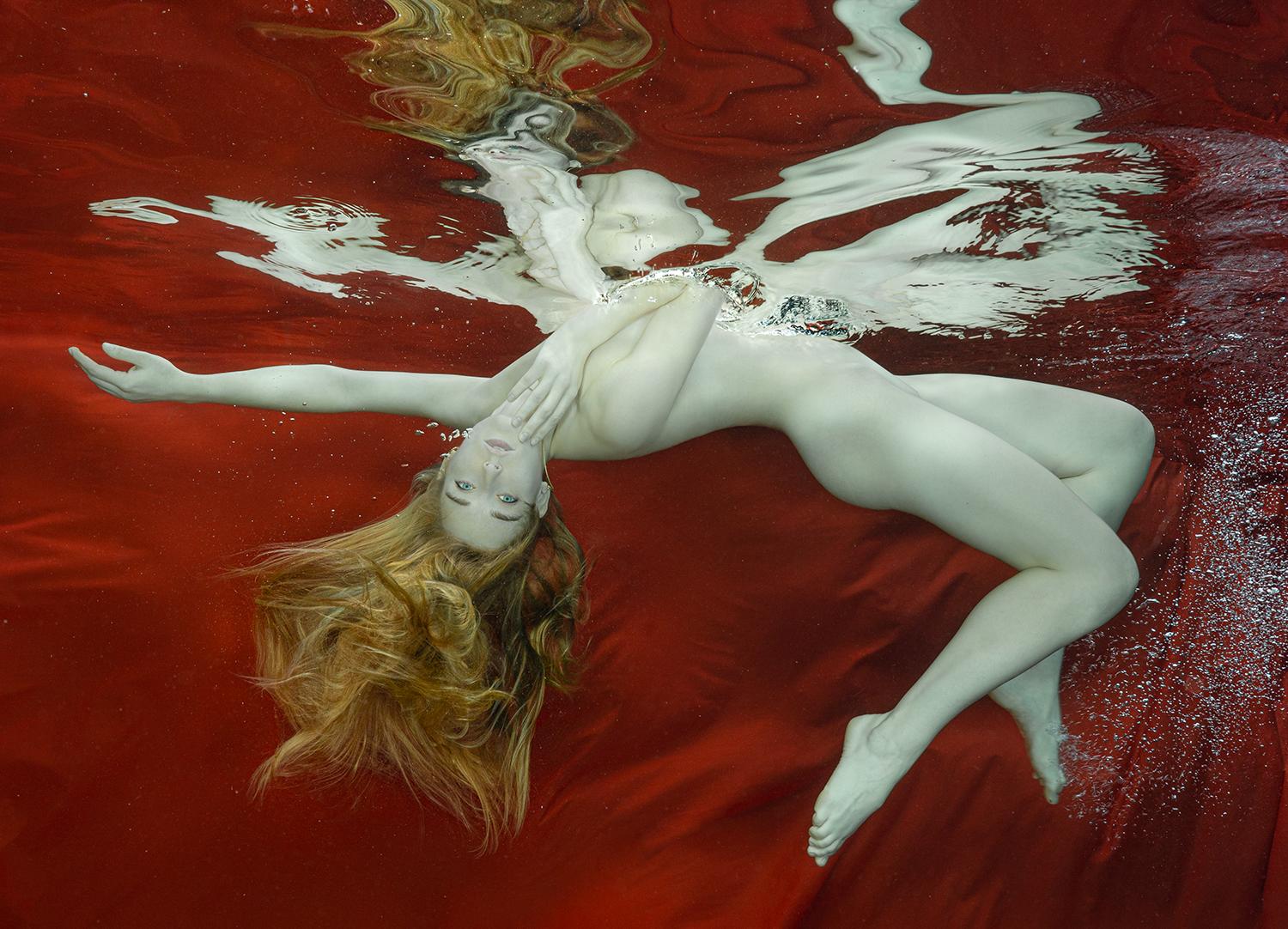 Liquid Fire - underwater nude photograph - archival pigment print 17x23.5