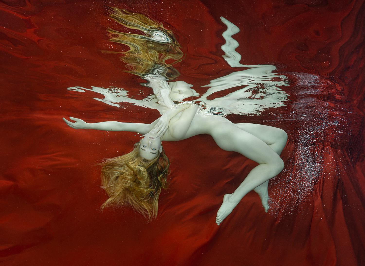 Alex Sher Figurative Photograph - Liquid Fire - underwater nude photograph - archival pigment print 17x23.5"