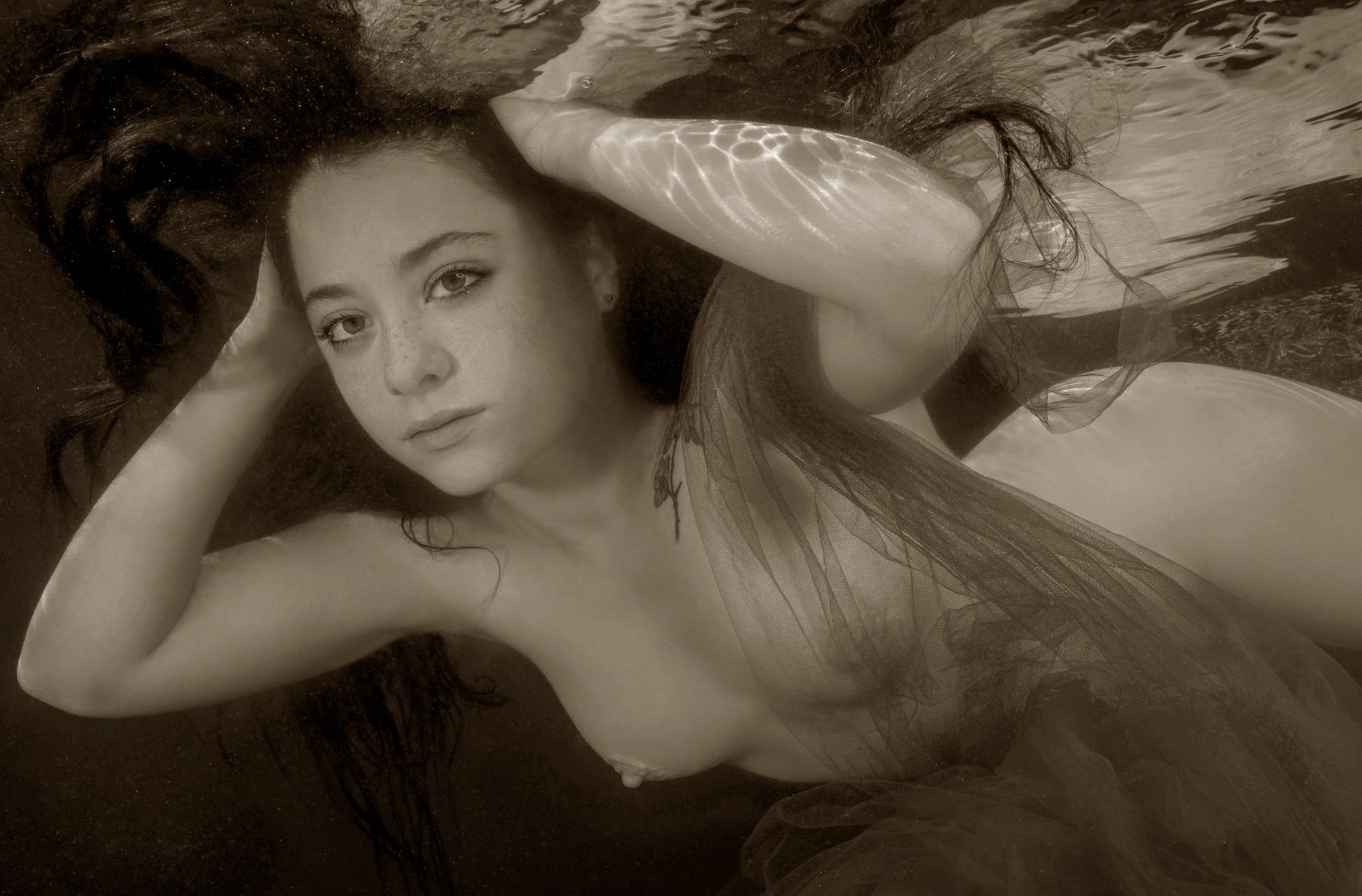 Alex Sher Nude Photograph - Little Mermaid - underwater nude photograph - archival pigment print