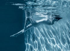 Marble Cave  (blue) - underwater nude photograph - archival pigment print