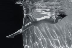 Marble Cave (gray) - underwater b&w nude photograph - archival pigment 24x16"