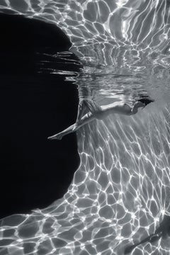 Marble Cave (gray) - underwater b&w nude photograph - archival pigment 24x16"