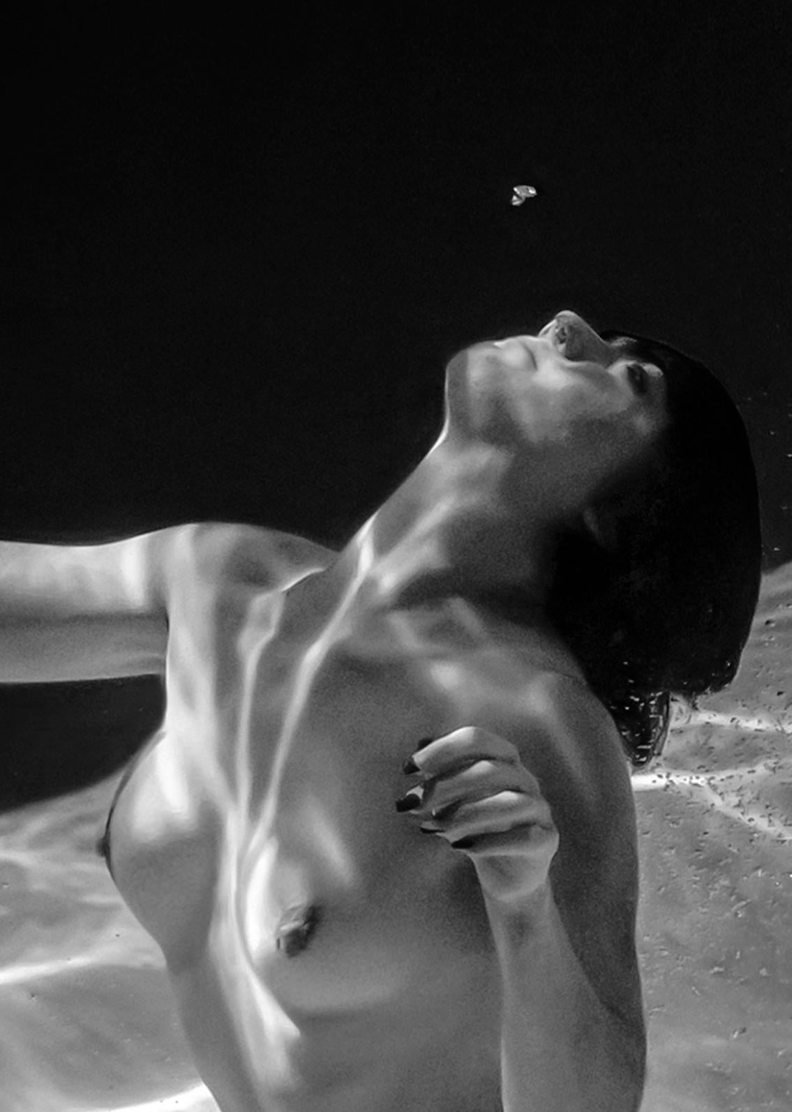 Marble Cave (triptych) - underwater b&w nude photograph - 3 prints 24