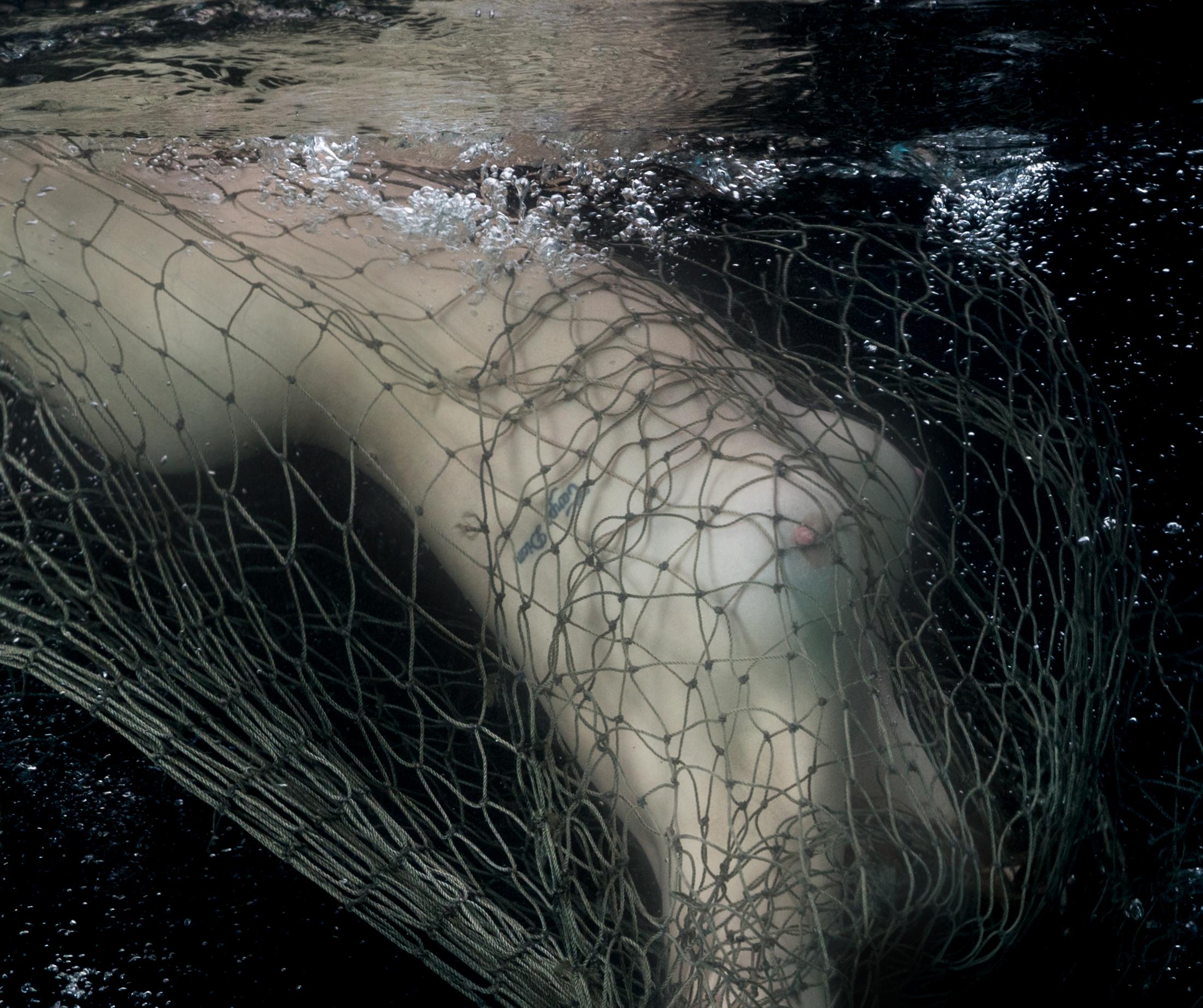 Net Fishing - underwater nude photograph - archival pigment 18