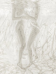Trabajo en red - fotografía desnudo subacuático en blanco y negro - pigmento de archivo 35x48".