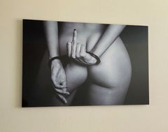 No Way - black and white nude photograph - print on aluminum 39" x 62"