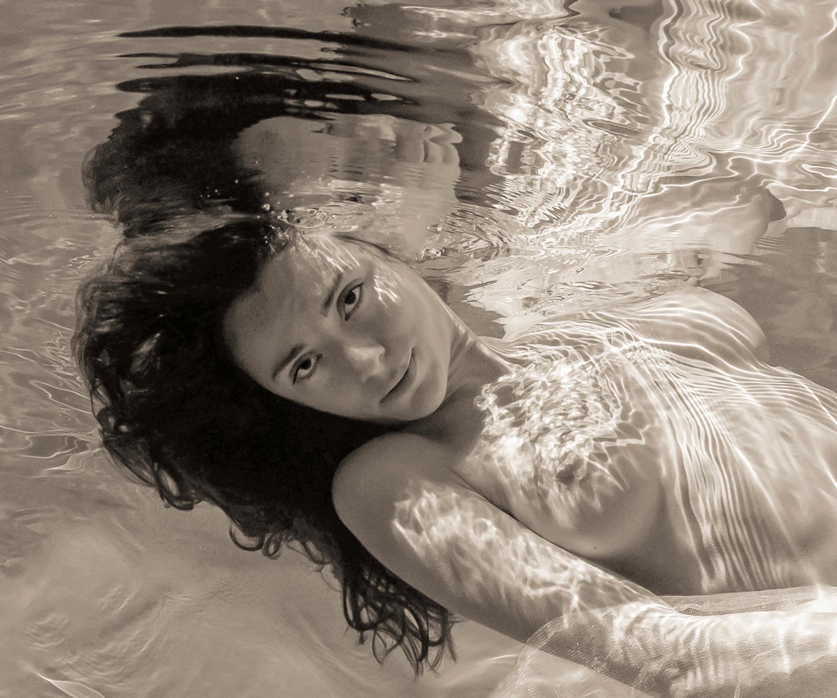 Old Album - underwater nude photograph - archival pigment print - Photograph by Alex Sher