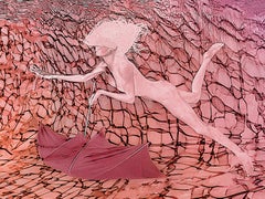 Pink Flight - Unterwasser Aktfotografie - Druck auf Papier 42" x 53"