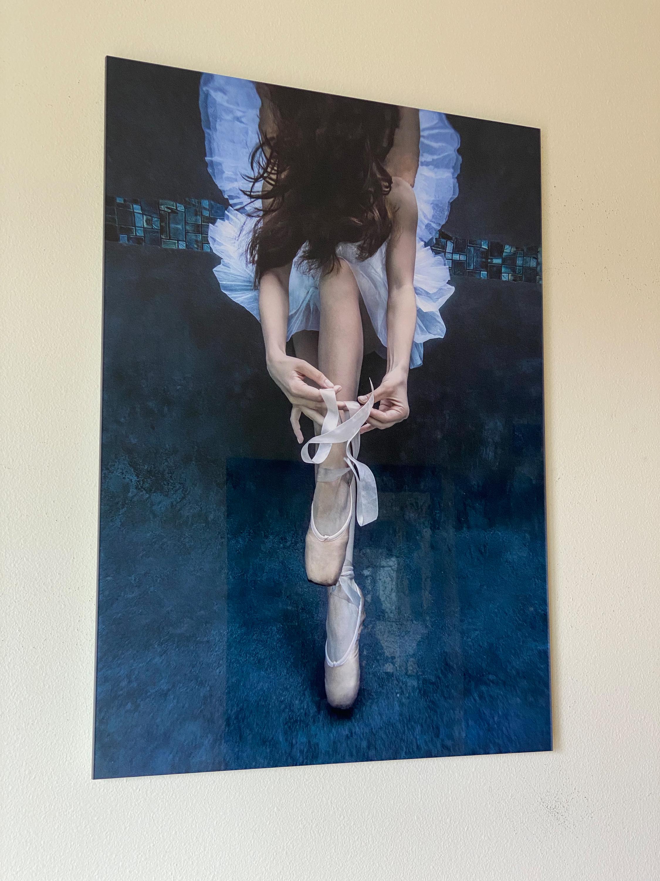 Pointe - underwater photograph - acrylic print - Black Figurative Photograph by Alex Sher