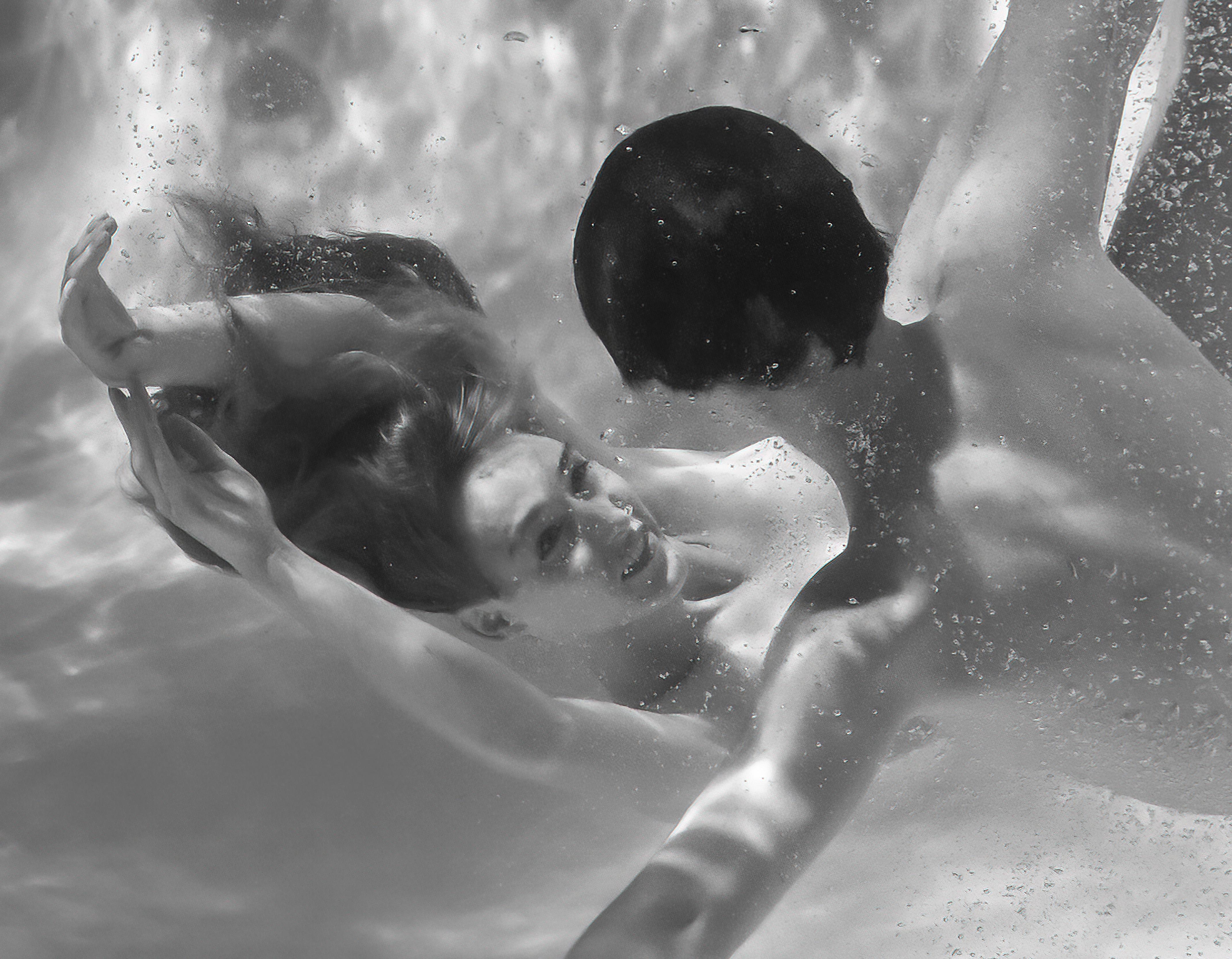 Pool Party VII  - underwater black & white photograph - print on paper 16