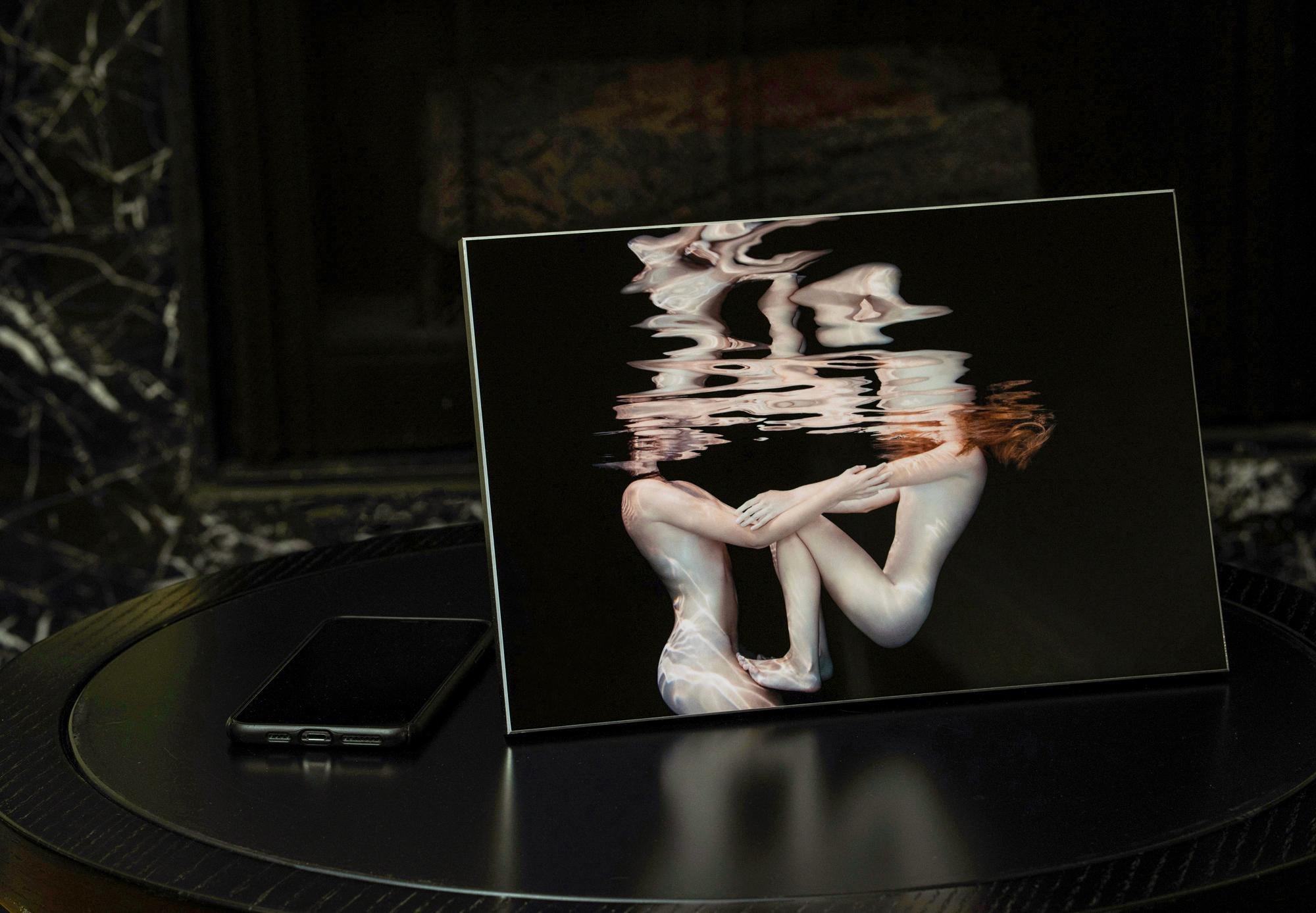 Porcelaine - photo de nu sous-marin - tirage sur aluminium 8 x 12