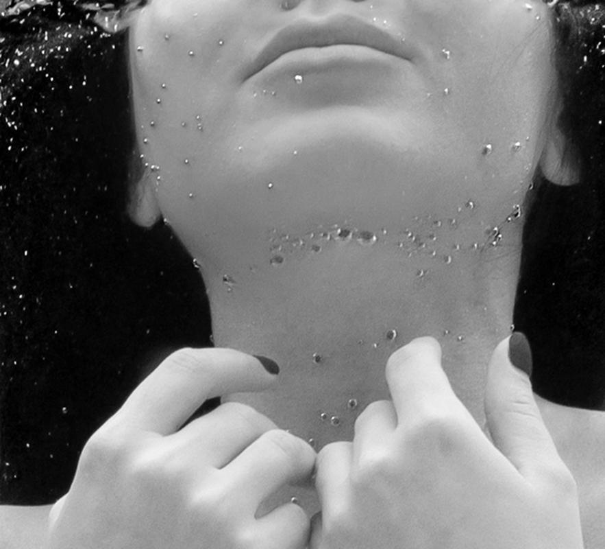 Praying Mermaid - underwater b&w photograph - archival pigment print 48x35