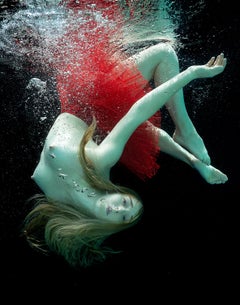Red Pretzel - underwater nude photograph - archival pigment print 35х29"