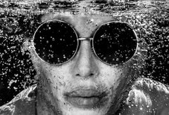 Runden  Schwarz-Weiß-Fotografie auf Aluminium auf Unterwasser - Druck 8x12"