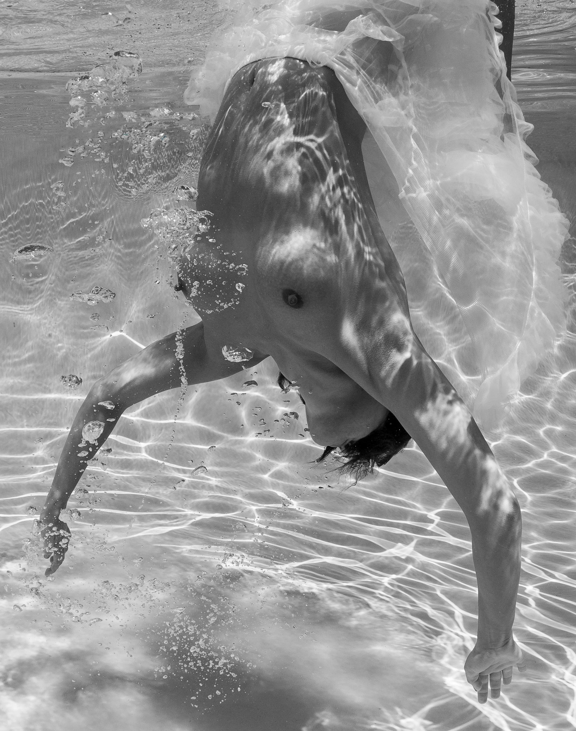 Shapes and Shadows - underwater nude b&w photograph - archival pigment 16x24