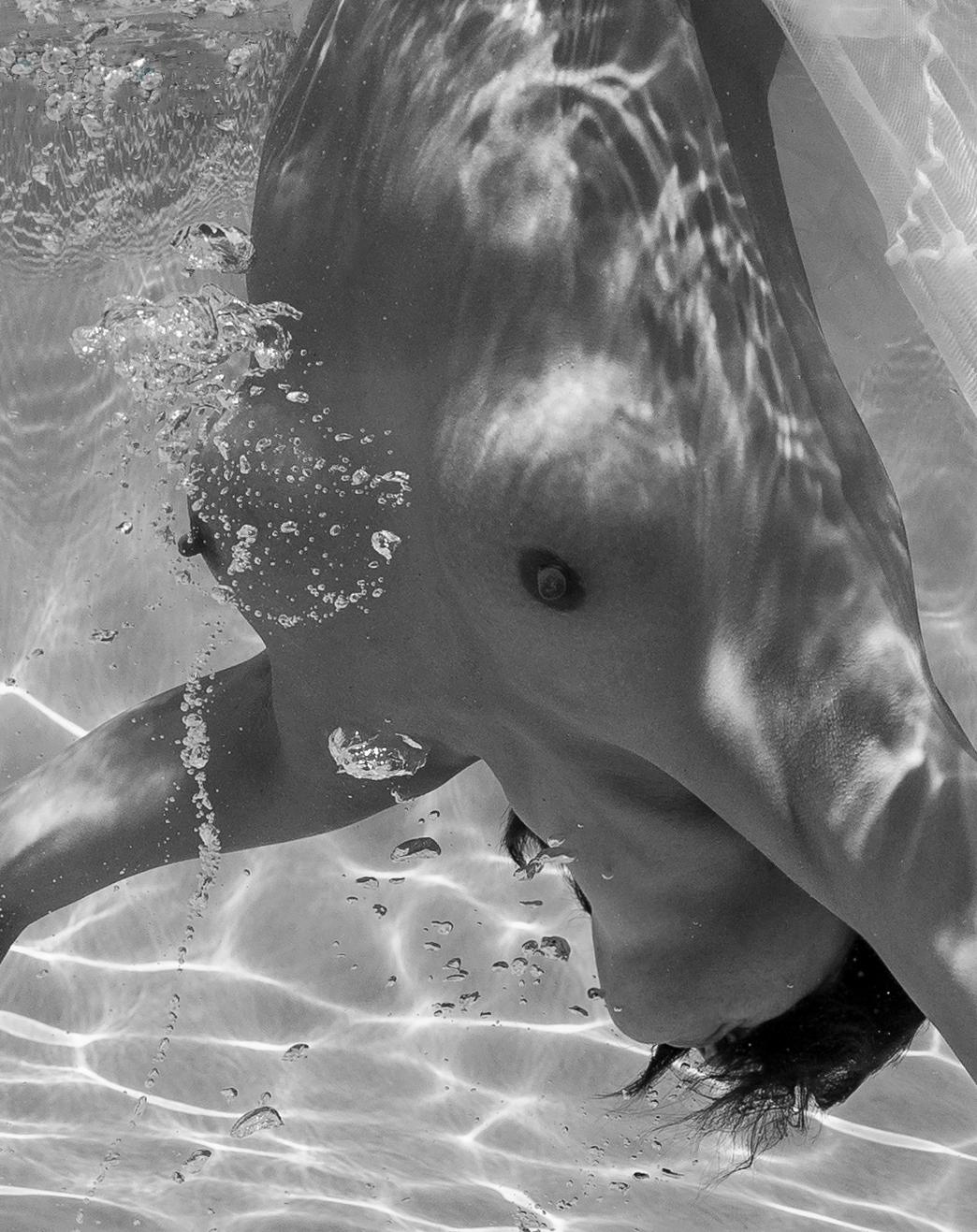 Shapes and Shadows - underwater nude b&w photograph - archival pigment 16x24