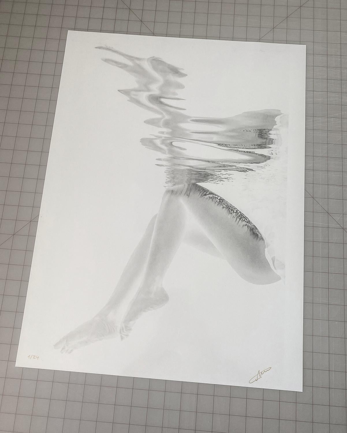 Sketch - underwater b&w photograph - archival pigment print 35x23