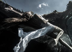 Sky Dance - underwater black& white photograph - archival pigment print 24"x35"