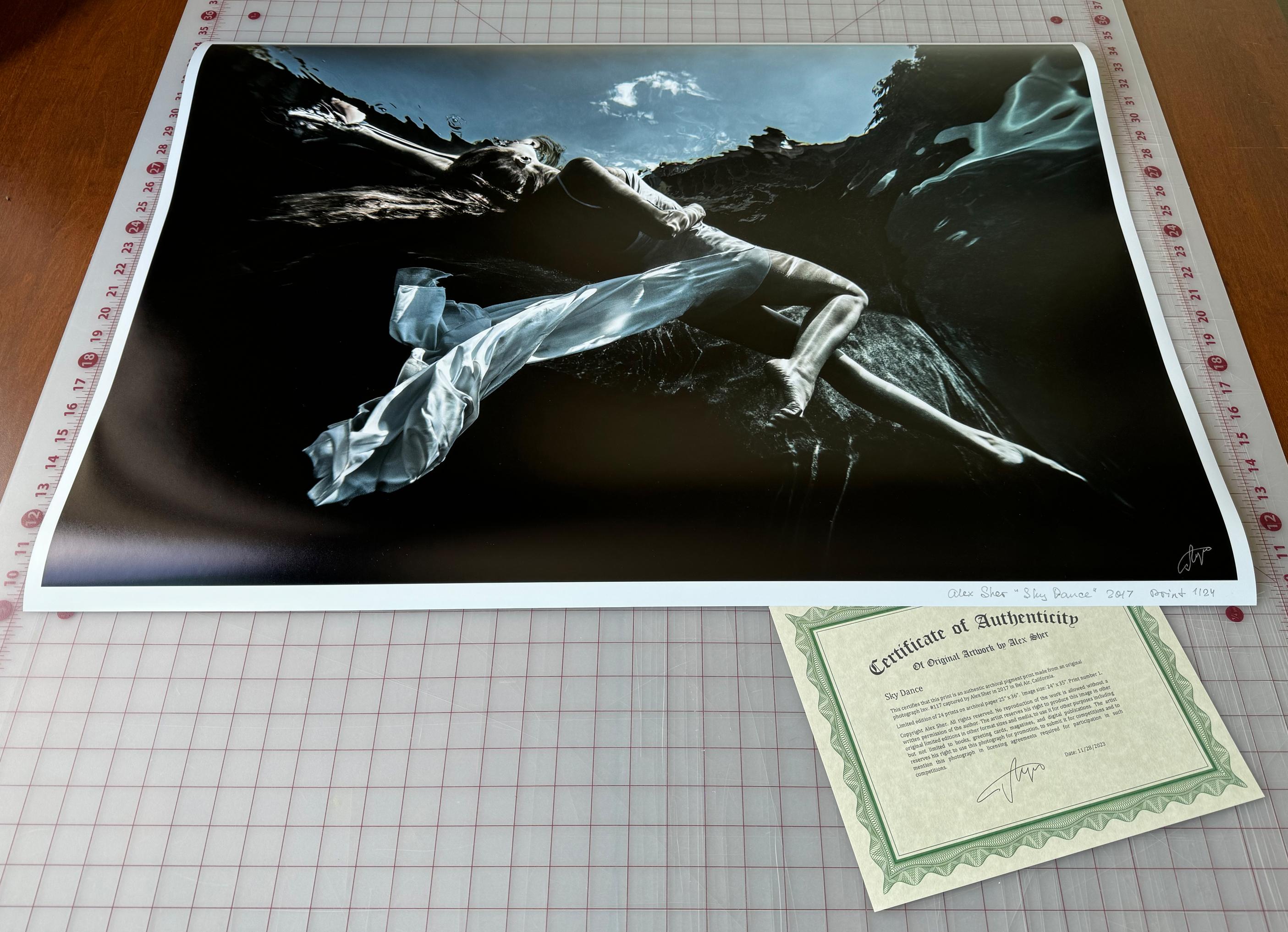 Sky Dance - underwater black& white photograph - archival pigment print 24