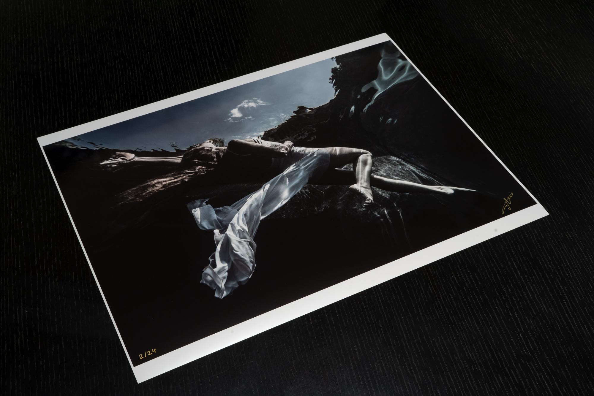 Sky Dance - underwater black& white photograph - archival pigment print 18x24