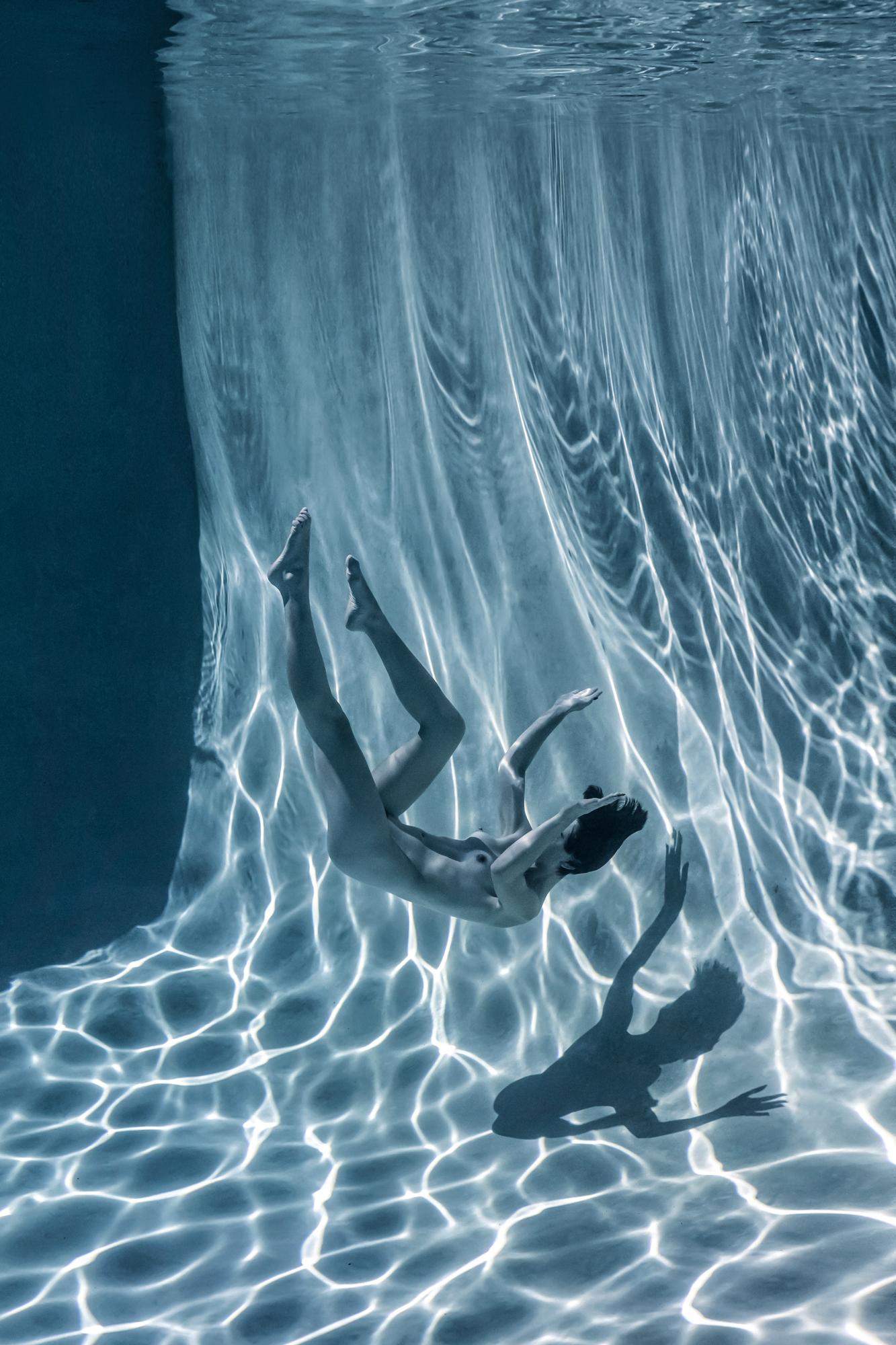 Alex Sher Nude Photograph - Slow Motion  (blue) - underwater nude photograph - archival pigment print