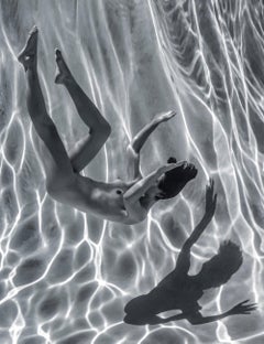 Slow Motion  (gray) - underwater black & white nude photograph - paper 35" x 24"