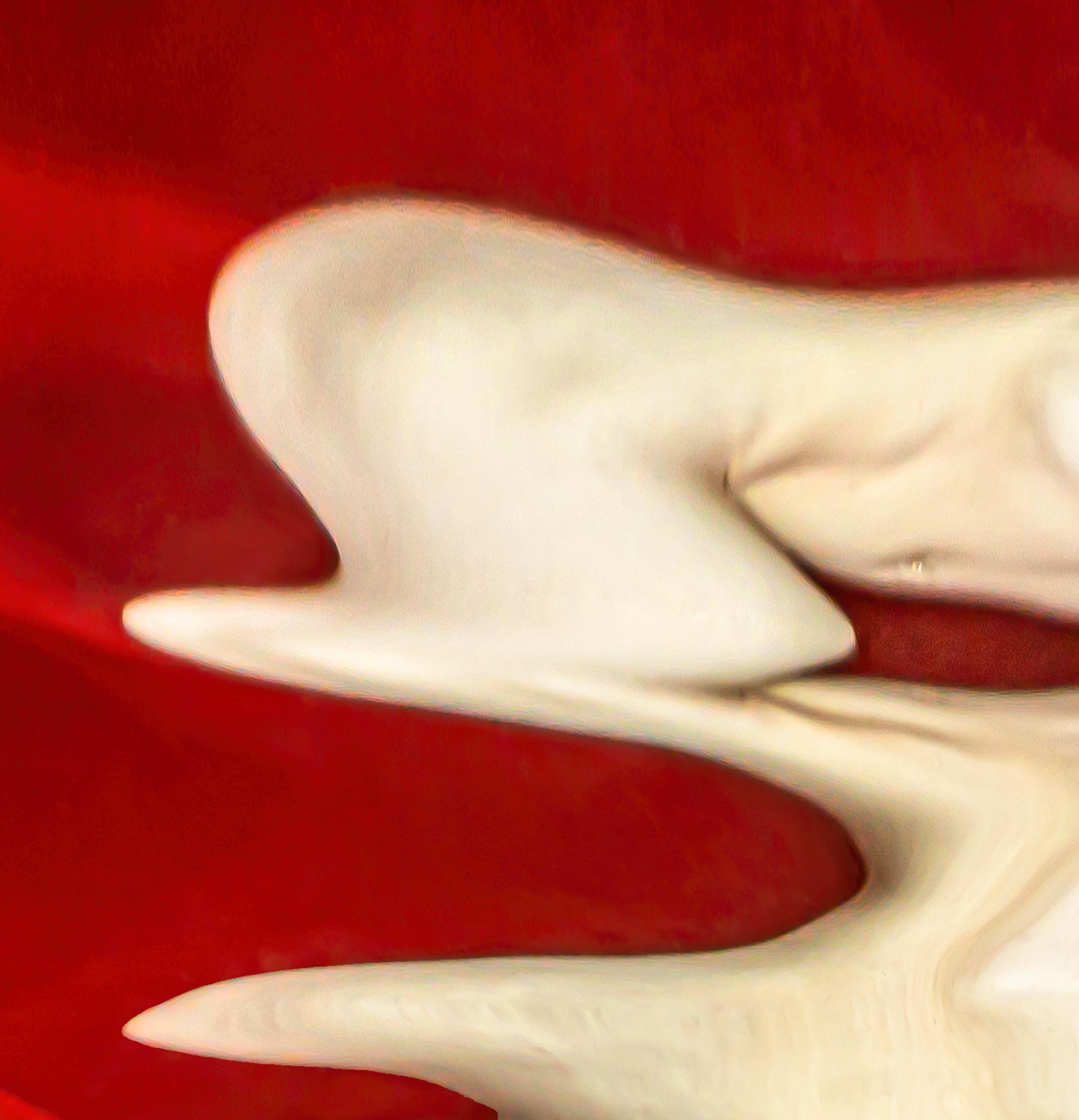 Spark - Unterwasser-Aktfotografie - Serie REFLECTIONS - Archivalischer Pigmentdruck (Rot), Abstract Photograph, von Alex Sher