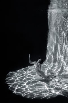 Sweet Air  (gray) - underwater black & white nude photograph - paper 35" x 23"