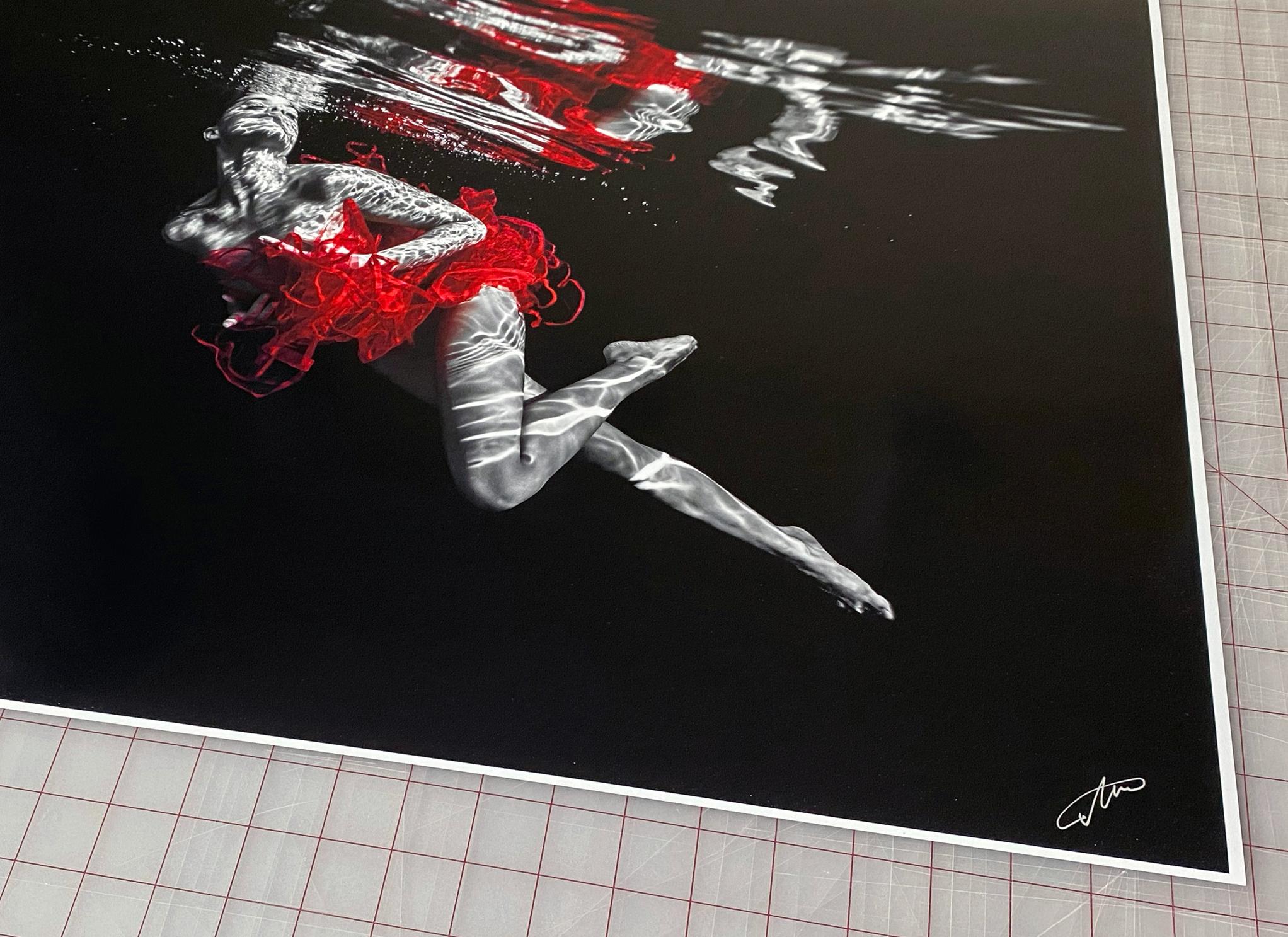 The Red Tutu - underwater nude photograph - print on paper 18