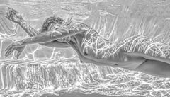 Thunderweb - underwater black & white nude photograph - print on paper 16" x 24"