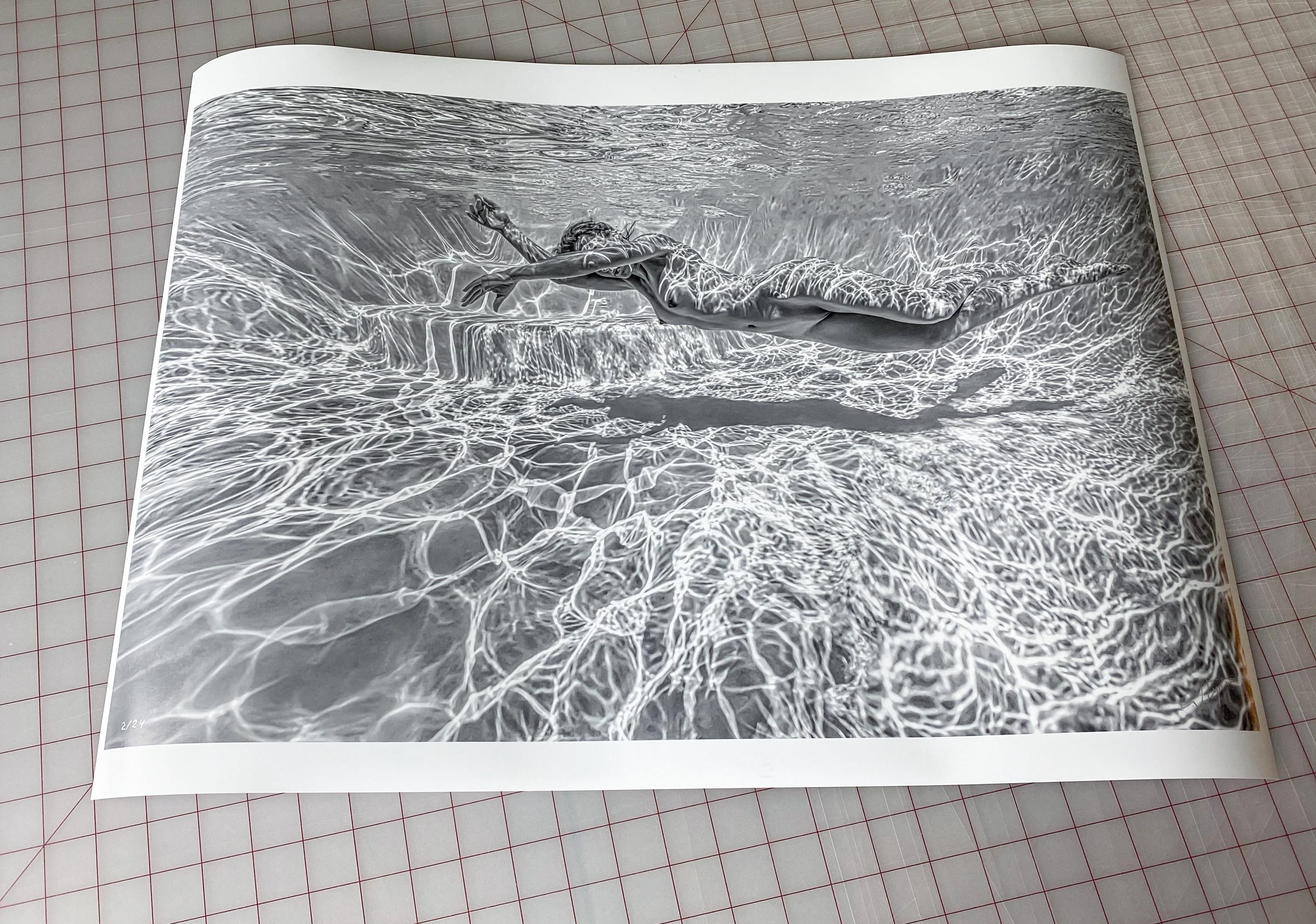 Thunderweb - underwater black & white nude photograph - print on paper 16