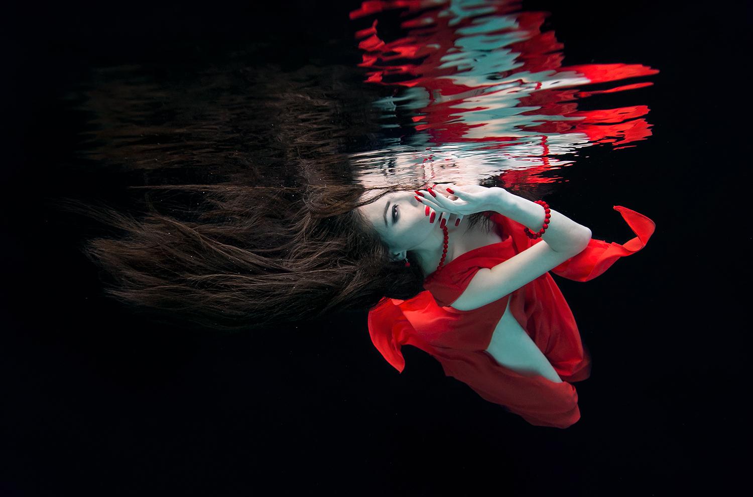 Wasserlilie - Unterwasser-Nacktfoto - Druck auf Aluminium 8 x 12"