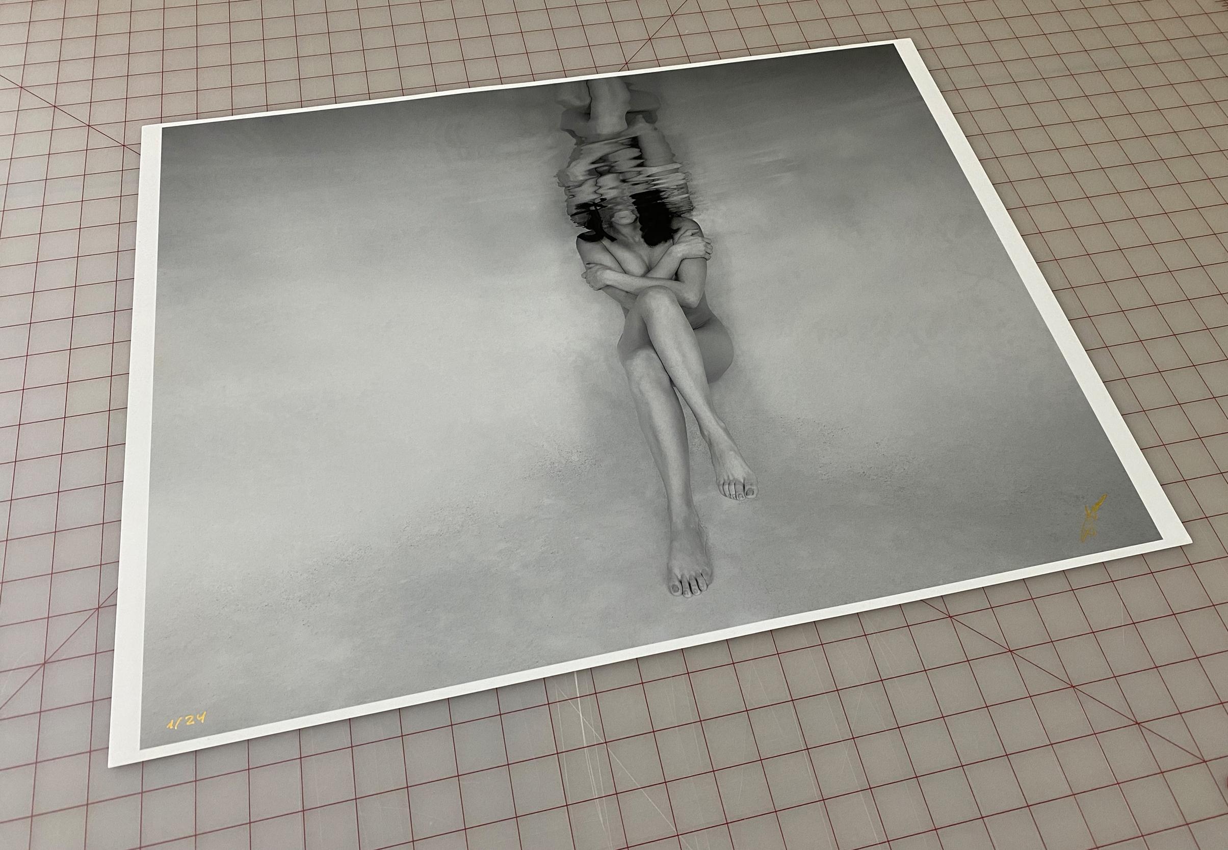 Water Sketch II - underwater black & white nude photograph - archival pigment  - Photograph by Alex Sher