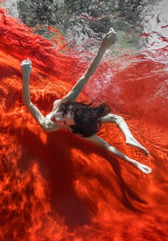 Wild Blood  - underwater nude photograph - archival pigment print 50" x 35"