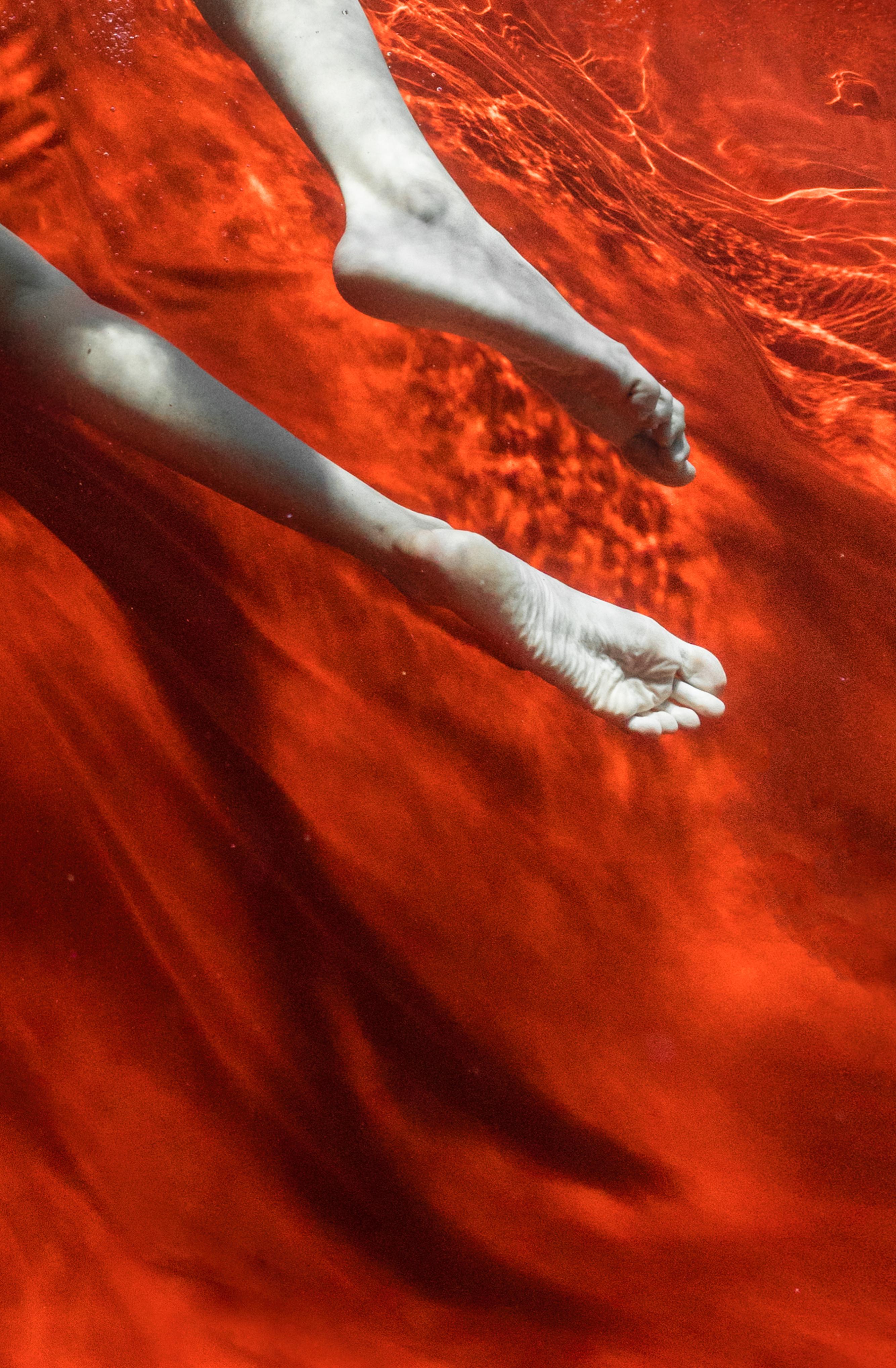 Wild Blood  - underwater nude photograph - archival pigment print 62x43