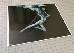 Winter Fishing - underwater nude photograph - print on paper 17" x 23"